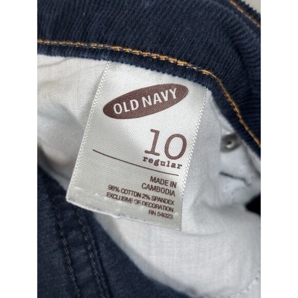 Old‎ Navy Women's Corduroy Pants Navy Blue Straight Leg Size 10 Regular Low Rise - Picture 7 of 10
